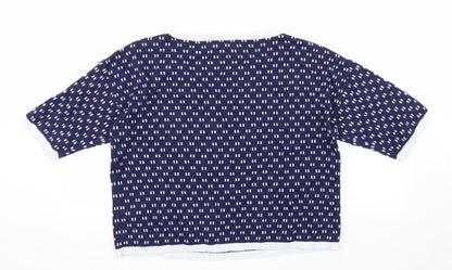 Back view of Next women’s blue polka dot jumper, size UK 16