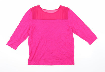 Front view of Per Una women’s pink jumper, size UK 12