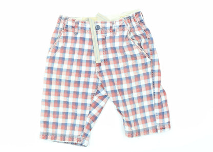 Front view of Ambrose men’s multicoloured check bermuda shorts, size 30, in