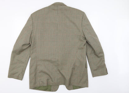 Back view of Avenue men’s white check jacket suit jacket