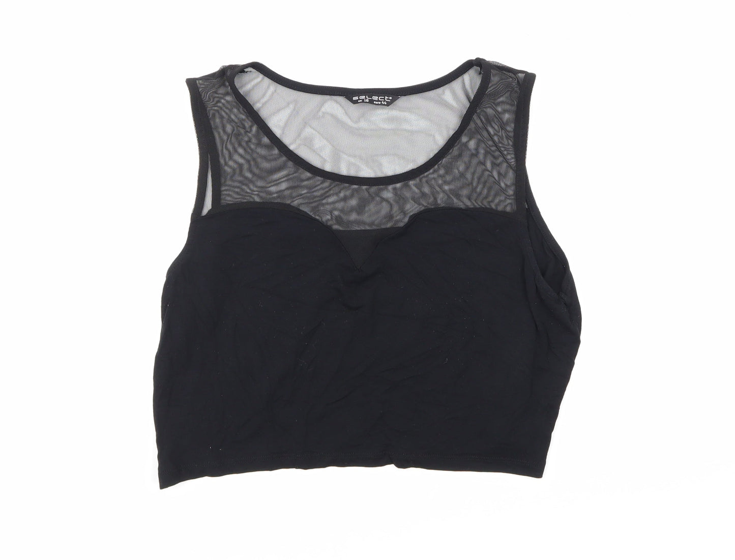 Select Womens Black   Cropped Blouse Size 16