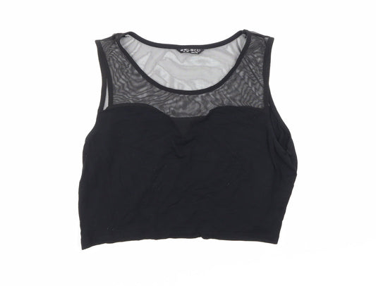 Select Womens Black   Cropped Blouse Size 16