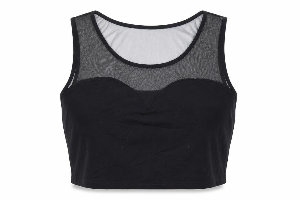 Select Womens Black   Cropped Blouse Size 16