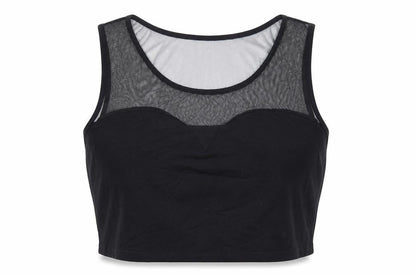 Front view of Select women’s black cropped blouse, size UK 16