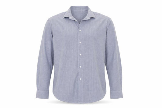Front view of Primark men’s blue check button-up, size 17.5
