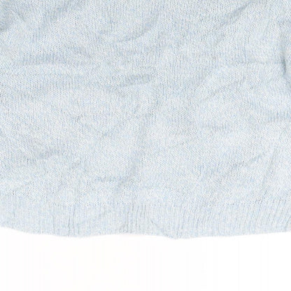 Brand and care label for Divided women’s blue jumper, size L