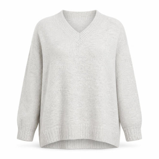 Front view of F&F women’s grey jumper, size UK 8