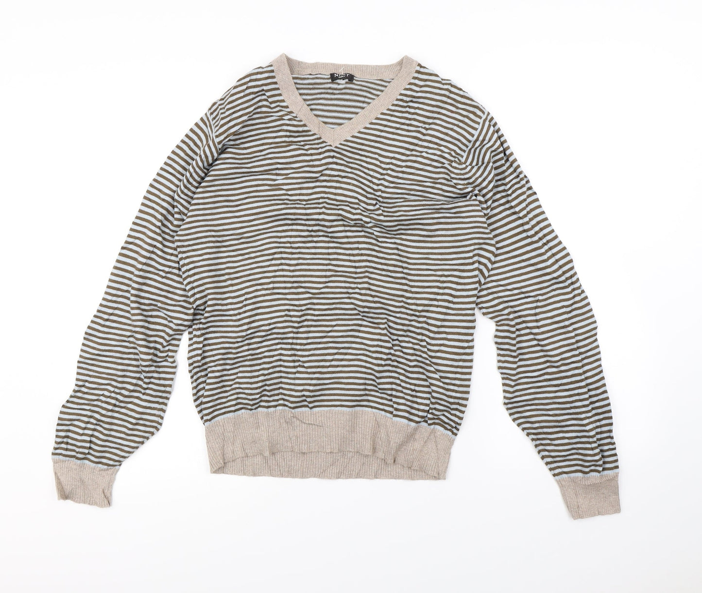 NEXT Womens Brown Striped  Pullover Sweatshirt Size S