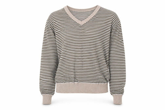NEXT Womens Brown Striped  Pullover Sweatshirt Size S