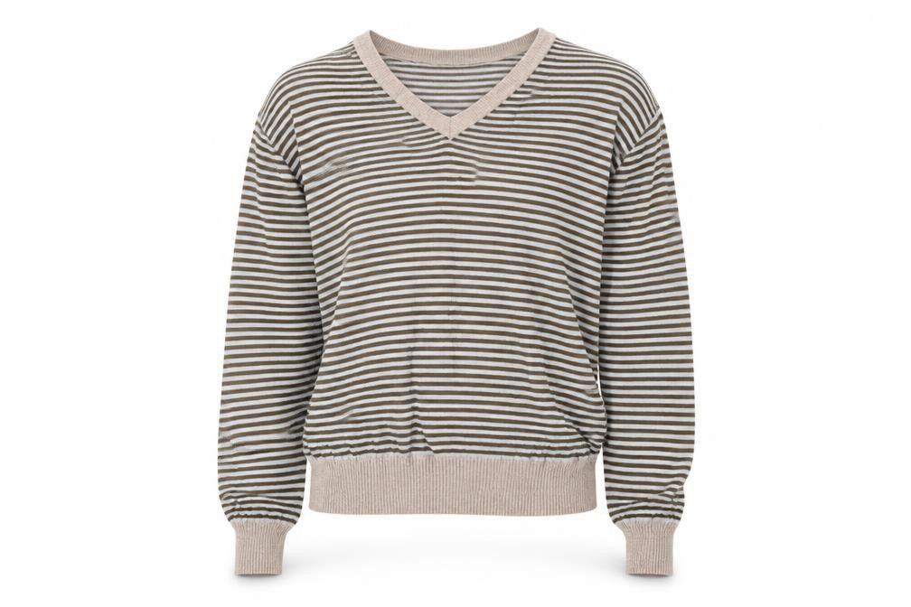 NEXT Womens Brown Striped  Pullover Sweatshirt Size S