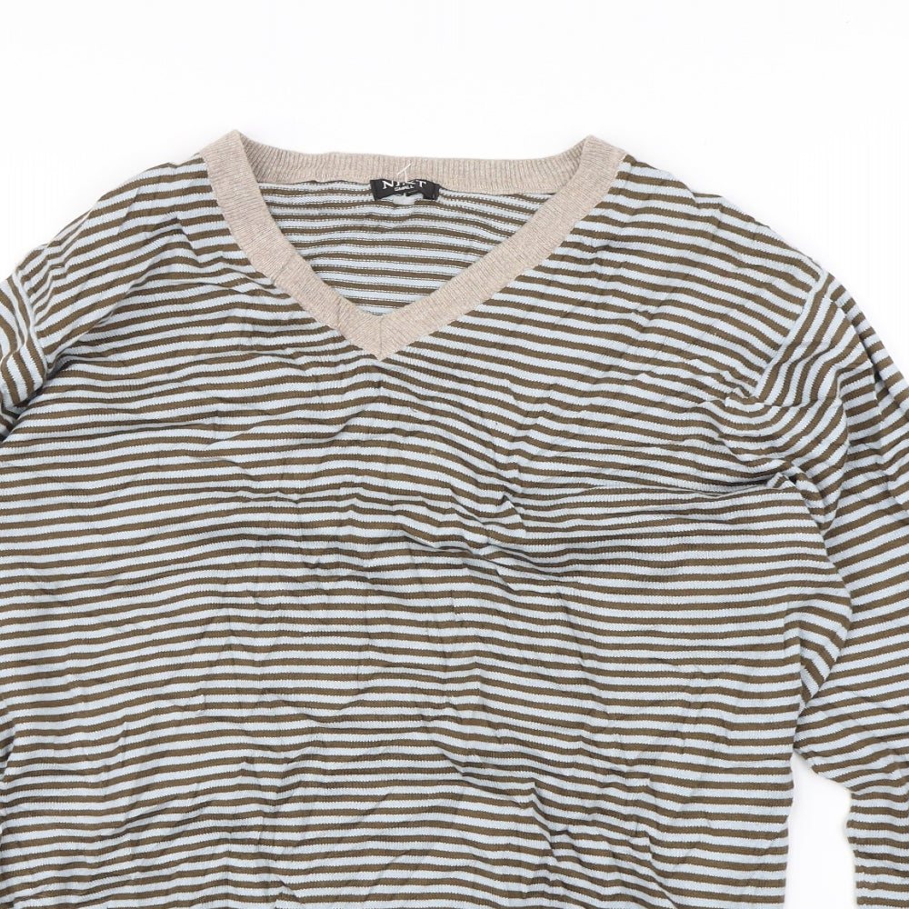 NEXT Womens Brown Striped  Pullover Sweatshirt Size S