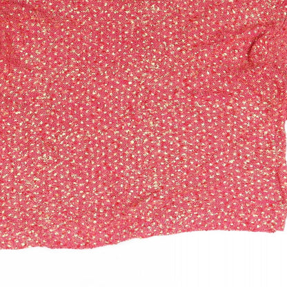 Brand and care label for H&M women’s pink jumper, size M