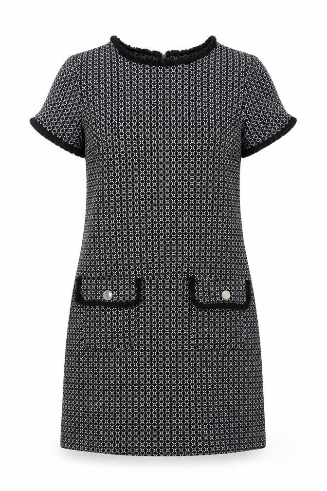 Quiz Womens Black Herringbone  Mini  Size 8