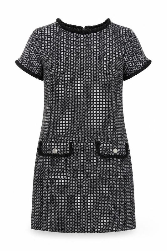 Quiz Womens Black Herringbone  Mini  Size 8