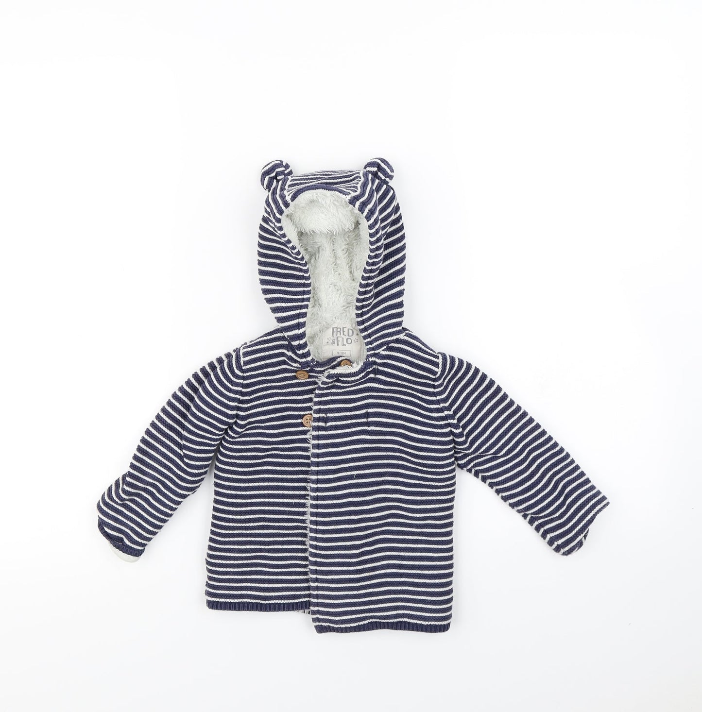 Fred & flo Baby Blue Striped  Jacket  Size 9-12 Months