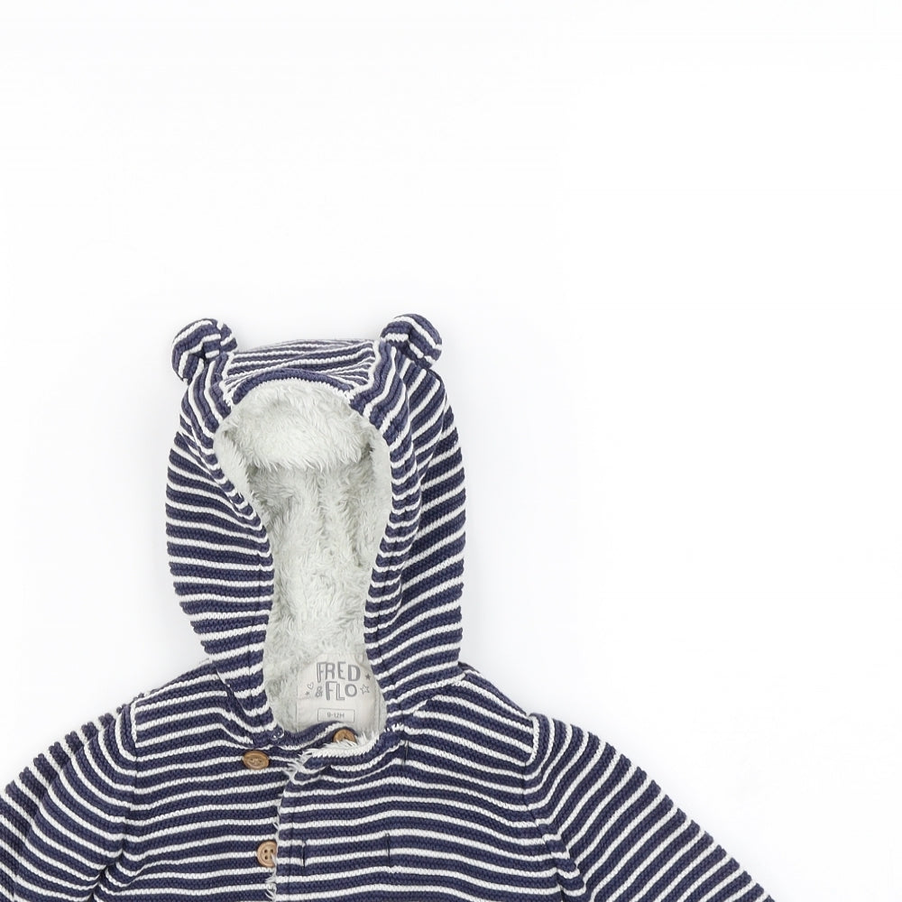 Fred & flo Baby Blue Striped  Jacket  Size 9-12 Months