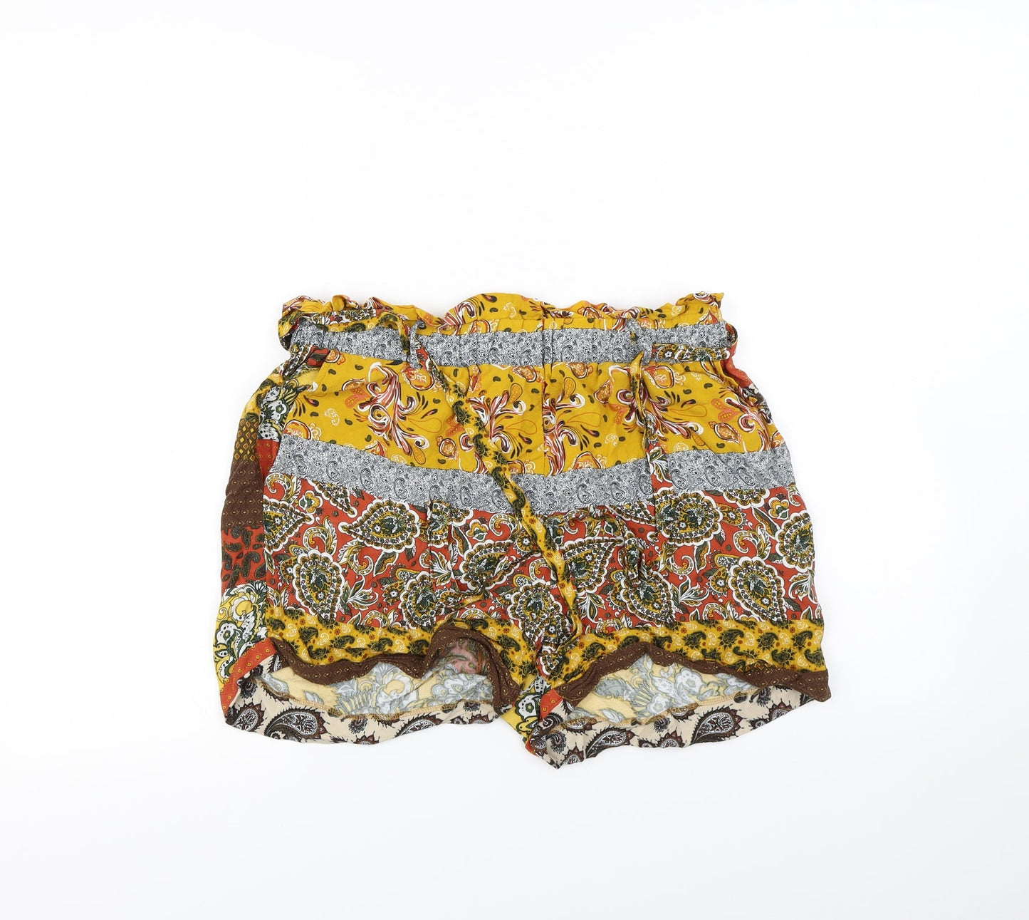 Redherring Womens Multicoloured Striped  Cut-Off Shorts Size 12