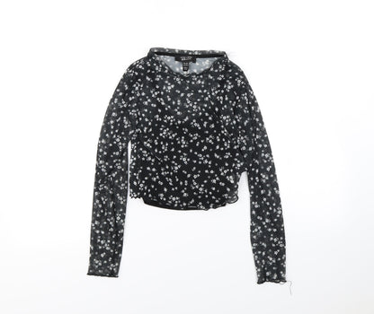 Additional front view of New Look girls’ black polka dot basic blouse, size 10, years