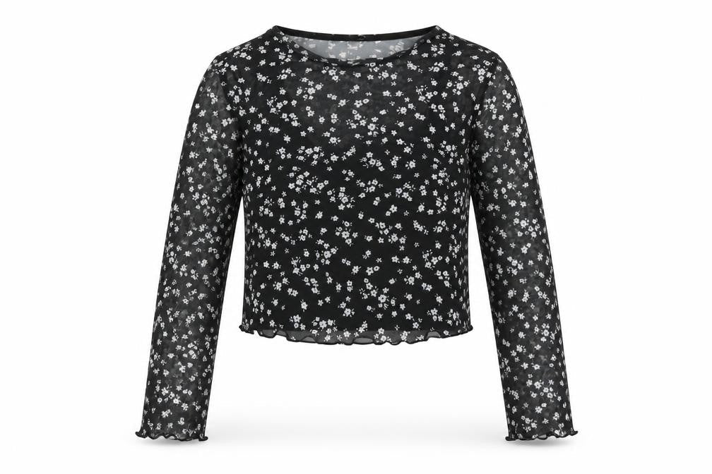 New Look Girls Black Polka Dot  Basic Blouse Size 10 Years