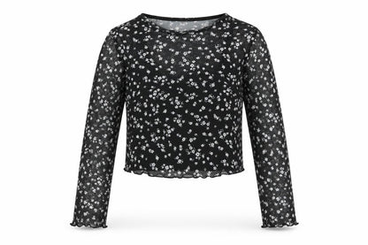 Front view of New Look girls’ black polka dot basic blouse, size 10, years