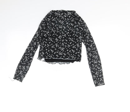 Back view of New Look girls’ black polka dot basic blouse, size 10, years