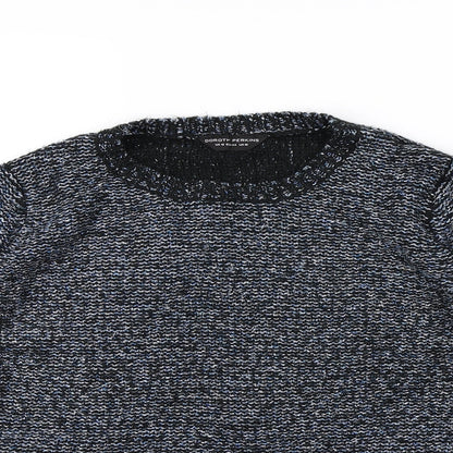 Close-up detail of Dorothy Perkins women’s black jumper, size UK 16