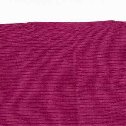 Close-up detail of Marks & Spencer women’s purple jumper, size UK 12