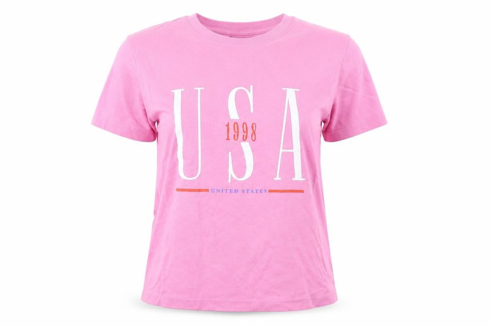 Topshop Womens Pink   Basic T-Shirt Size 6  - usa