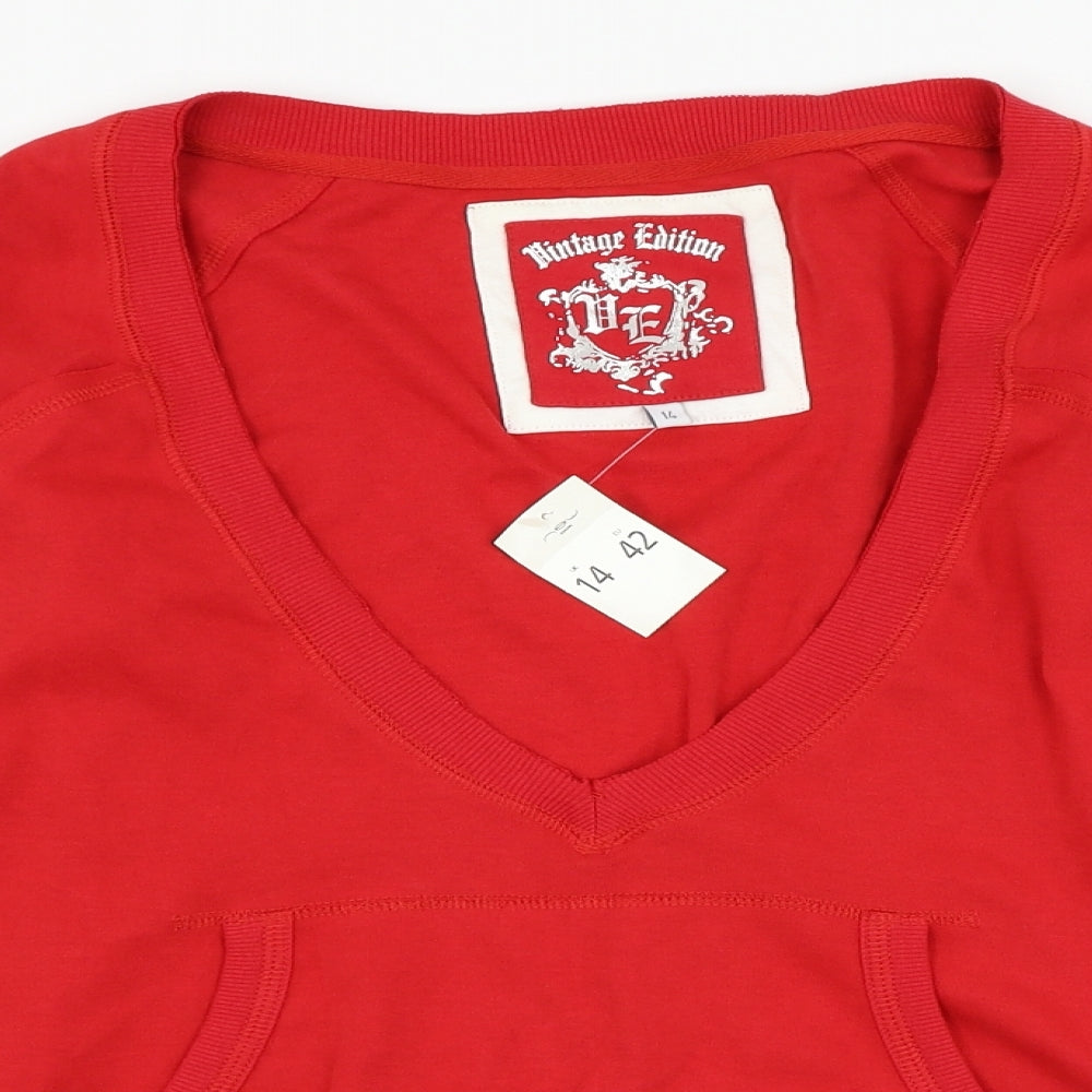 New Look Womens Red   Pullover Sweatshirt Size 14