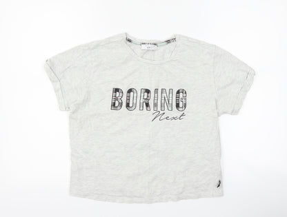 Additional front view of New Look girls’ grey top pyjama top, size L, - boring next