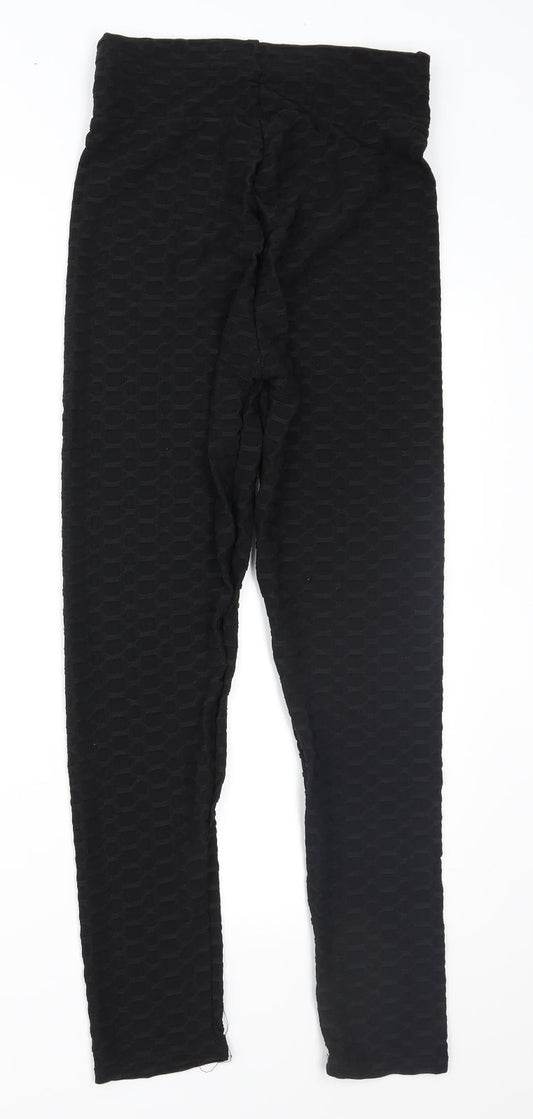 Preworn Womens Black Geometric  Carrot Leggings Size S L28 in