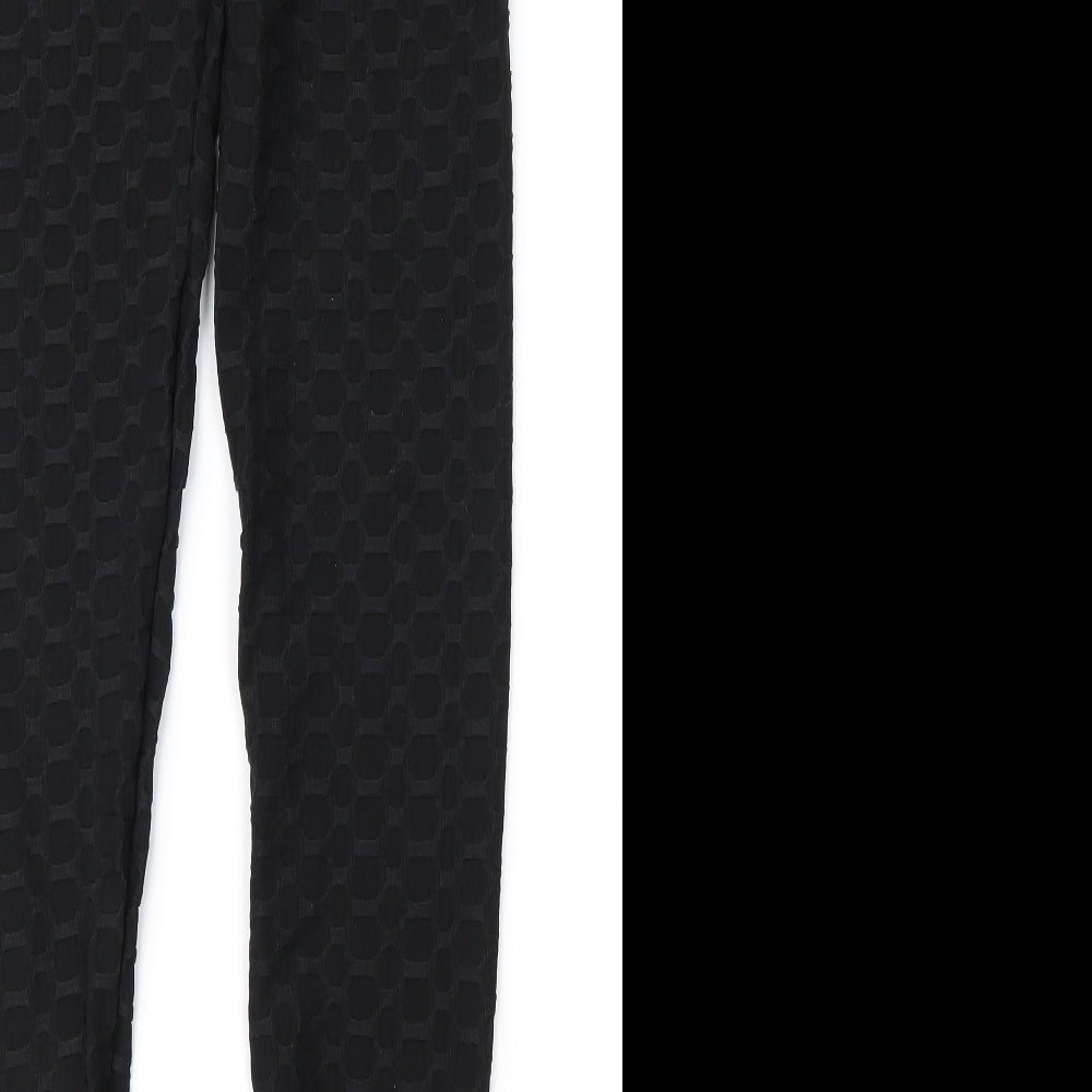 Preworn Womens Black Geometric  Carrot Leggings Size S L28 in