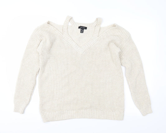 New Look Womens Beige  Knit Pullover Jumper Size S