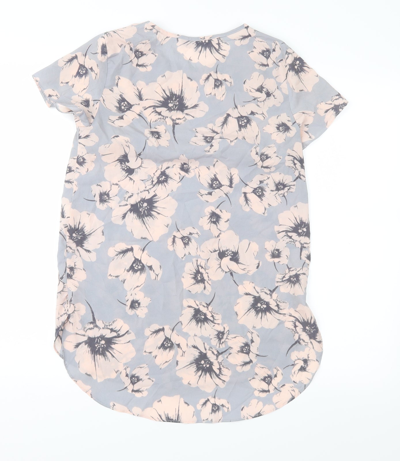 New Look Womens Grey Floral  Basic Blouse Size 6
