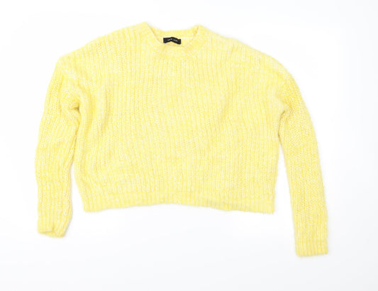 New Look Womens Yellow  Knit Pullover Jumper Size S