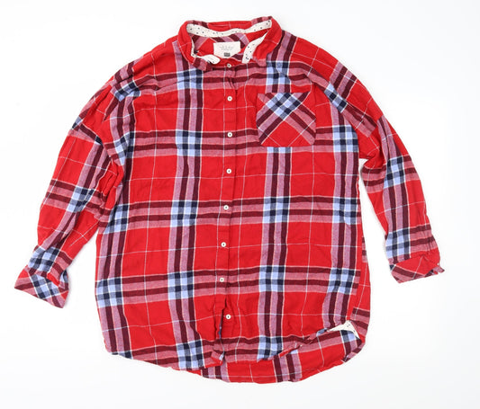 F&F Womens Red Check   Nightshirt Size 12
