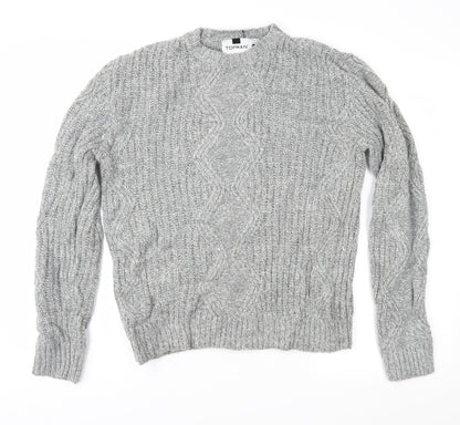 Additional front view of Topman men’s grey knit jumper, size S