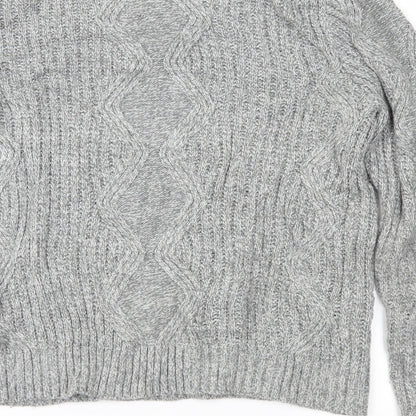 Brand and care label for Topman men’s grey knit jumper, size S