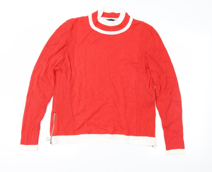 Front view of Marks & Spencer women’s red knit jumper, size UK 18