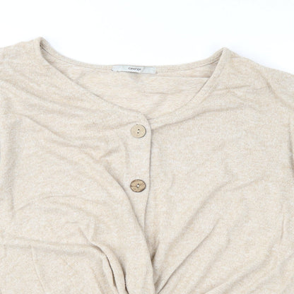 Close-up detail of George women’s beige knit jumper, size UK 10