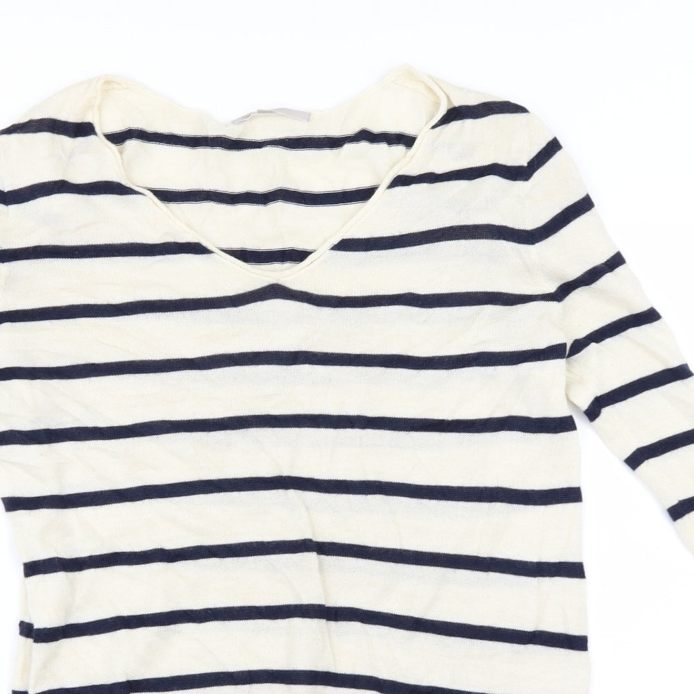 Gap Womens Ivory Striped  Pullover Jumper Size S