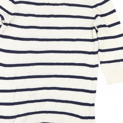 Brand and care label for Gap women’s ivory striped jumper, size S