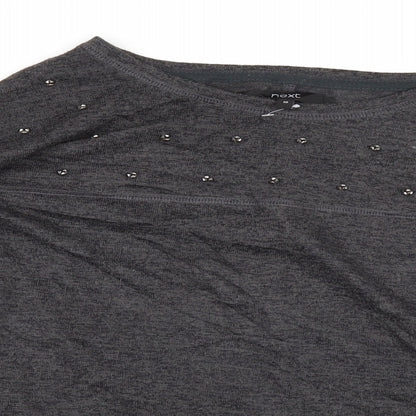 Close-up detail of Next women’s grey basic t-shirt, size UK 10