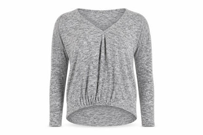 Front view of River Island women’s grey basic t-shirt, size UK 8