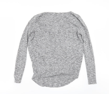 Back view of River Island women’s grey basic t-shirt, size UK 8