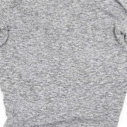 Brand and care label for River Island women’s grey basic t-shirt, size UK 8