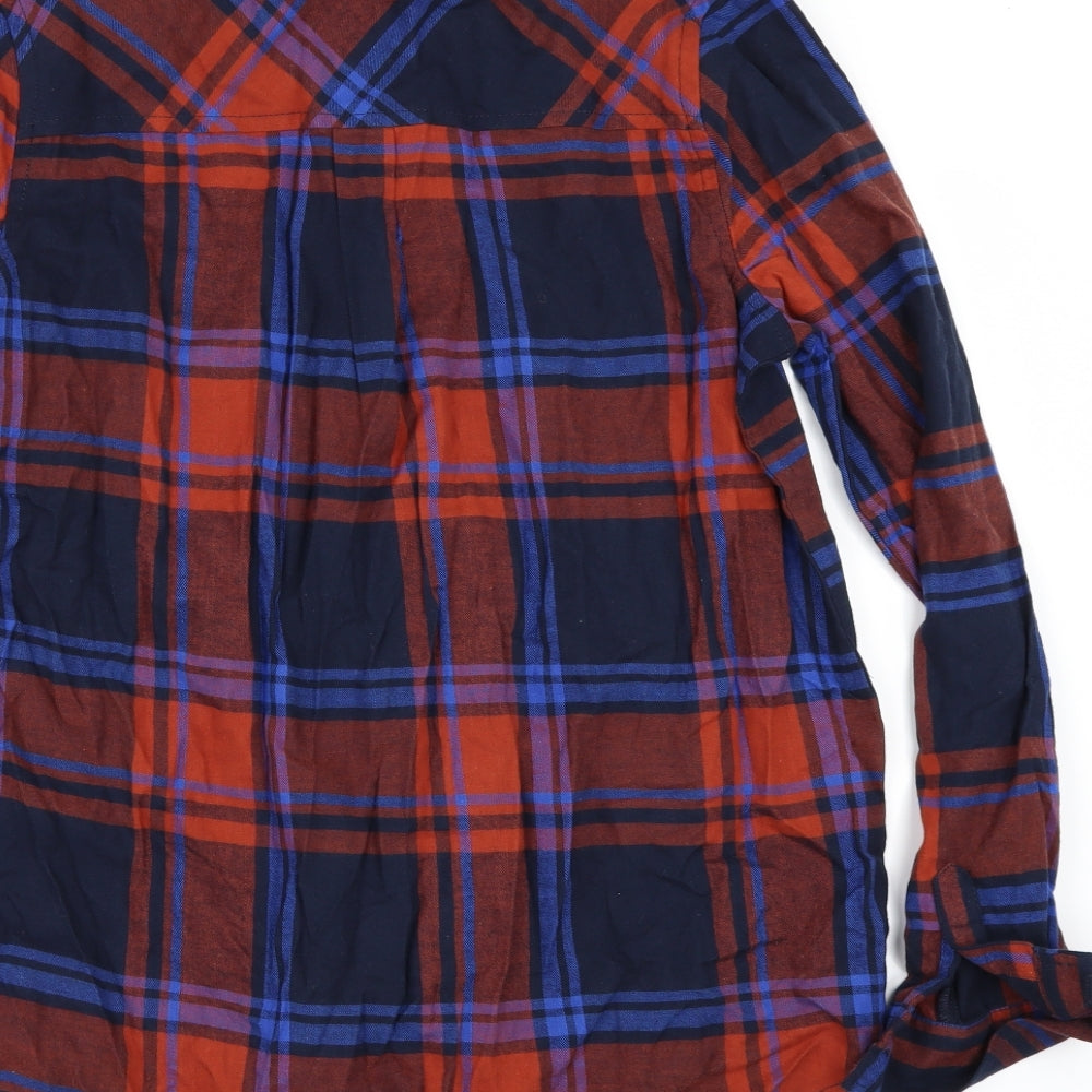 New Look Womens Blue Check  Basic Blouse Size 6