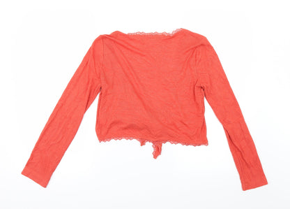 Back view of East women’s orange jumper, size UK 10