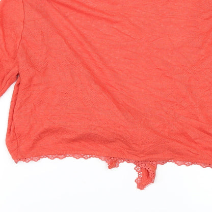 Brand and care label for East women’s orange jumper, size UK 10