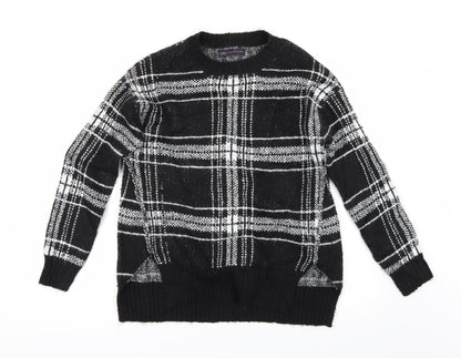 Additional front view of Marks & Spencer women’s black check jumper, size S